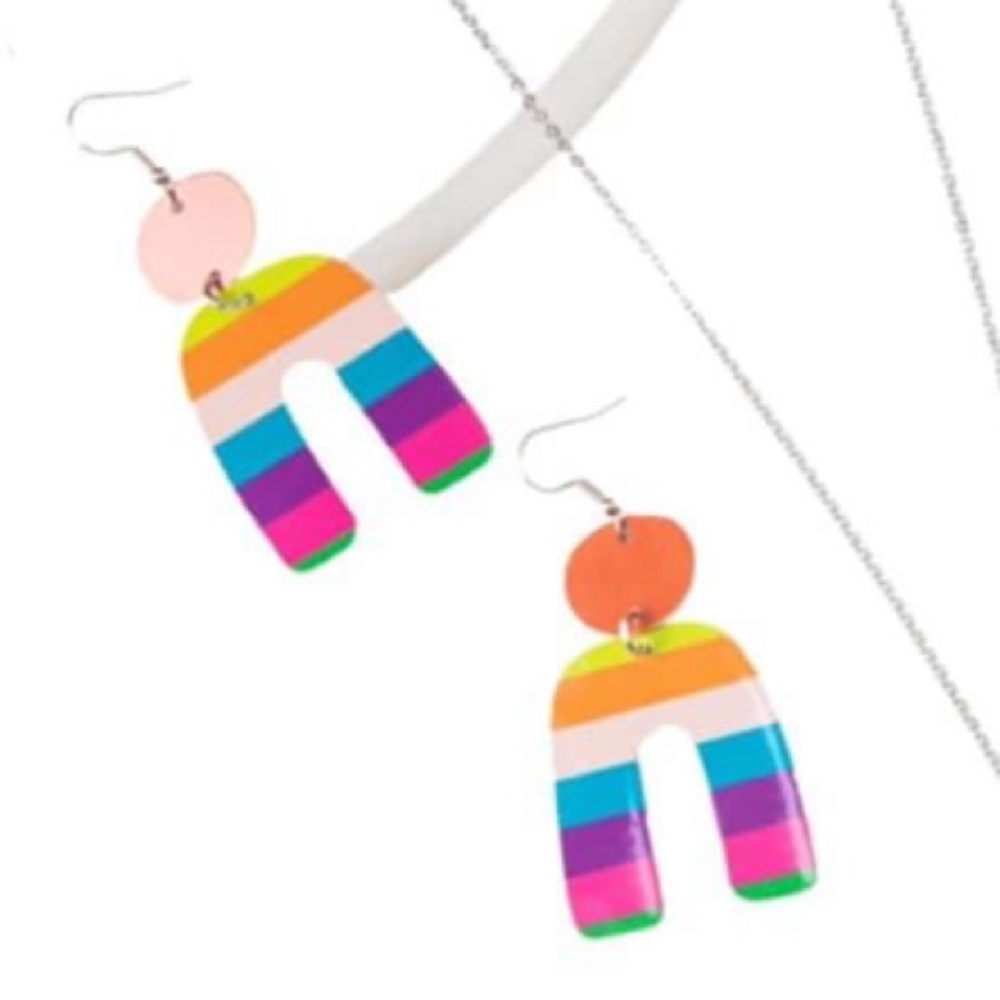 Cute and colorful block earrings!
